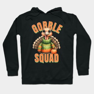 Gobble Squad Turkey Family Thanksgiving Fun Design Hoodie